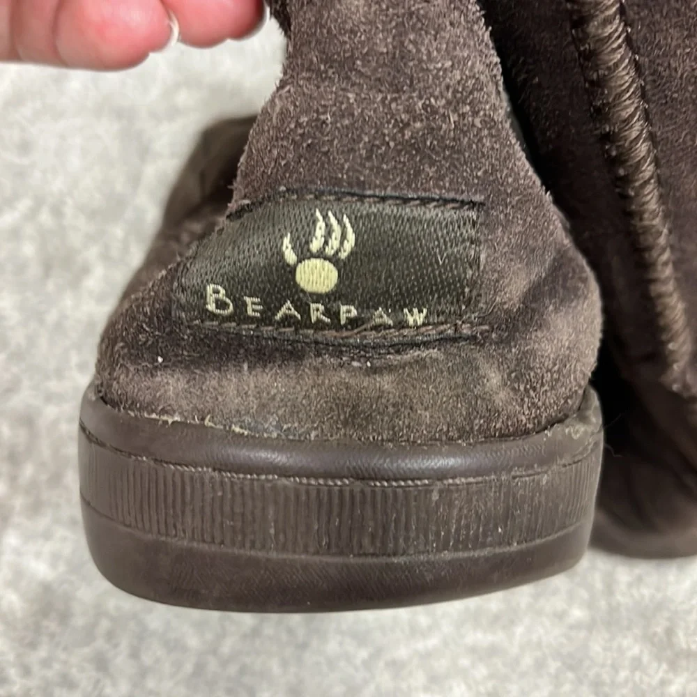 Bearpaw Size 8 Brown Midcalf Meadow Tall Sheepskin Wool Lining Suede Boots